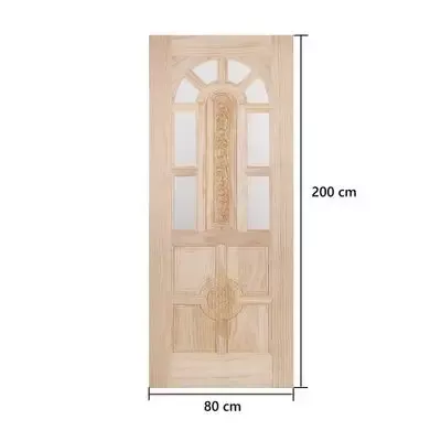 Деревянная дверь из новозеландской сосны со стеклом WINDOORS, модель L110, 80x200 см (подготовлено под ручку) - 4 110 ฿ LT_ADVGR_ALTPHOTO 1
