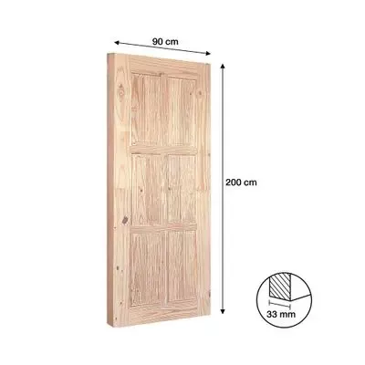 Interior 6-Panel Door WINDOORS, Model CE33, 90 x 200 cm, Natural Color (Unprepared) - 1 750 ฿ LT_ADVGR_ALTPHOTO 1