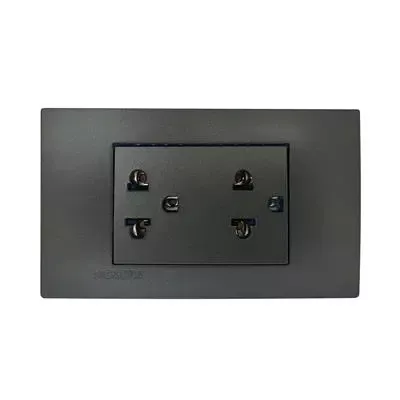 Сдвоенная розетка с заземлением SIEMENS, модель Set-5UB9852-73M04, черный цвет - 273 ฿ LT_ADVGR_ALTPHOTO 1