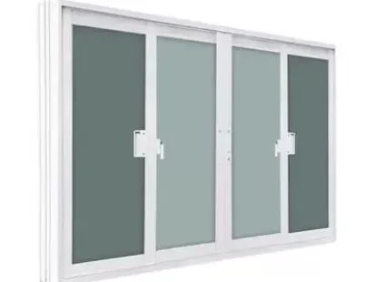 Раздвижное алюминиевое окно WORLDVIEW на 4 створки с москитной сеткой (T10), 180 x 110 см, белый цвет за 4 880฿ (ID:79541)