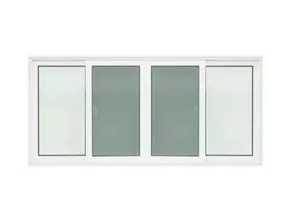 Раздвижное окно WORLDVIEW из uPVC с закаленным стеклом и сеткой (T10), 240 x 110 см за 5 950฿ (ID:79543)