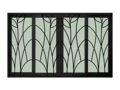 Раздвижное алюминиевое окно WINKING на 4 створки с кованым узором (WKALBWG), 180 x 110 см за 6 590฿ (ID:79550)