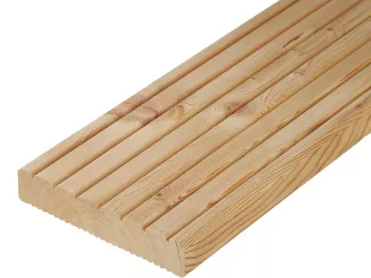 Террасная доска из лиственницы, сорт АВ, профиль «мелкий вельвет», 27х143х2000 мм за 350฿ (ID:79551)