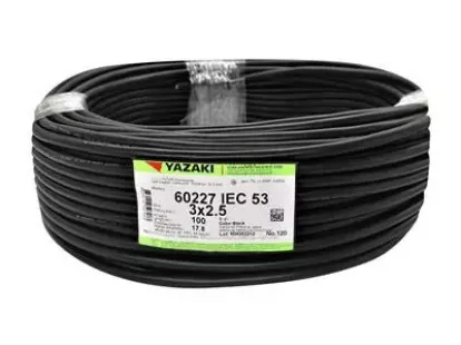 Электрический кабель 3 x 2.5 кв. мм, тип 60227 IEC53, длина 100 м, черный за 8 980฿ (ID:79604)