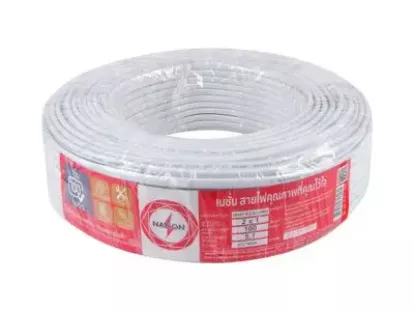 Электрический кабель 2 x 1 кв. мм, тип VKF (IEC 53), длина 100 м, белый за 1 370฿ (ID:79607)