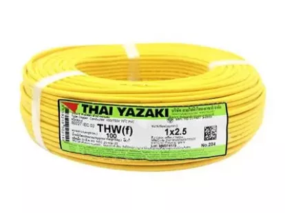 Электрический кабель 1 x 2.5 кв. мм, тип 60227 IEC2THW(f), длина 100 м, желтый за 2 170฿ (ID:79608)