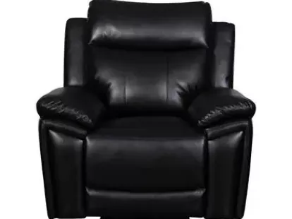 Односпальный кожаный раскладной диван, 109 см, цвет черный за 8 880฿ (ID:79758)