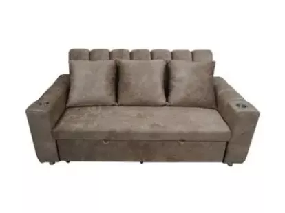 Трехместный диван-кровать из ткани, цвет кремовый за 11 380฿ (ID:79762)