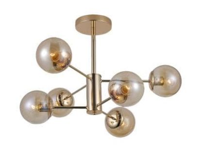 Люстра потолочная стеклянная E27х6 за 2 458฿ (ID:79773)