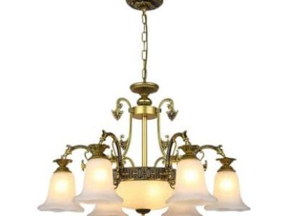 Подвесная люстра стеклянная E27х9 за 4 270฿ (ID:79779)