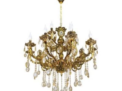 Люстра хрустальная с резными плафонами E14х15 за 15 630฿ (ID:79783)